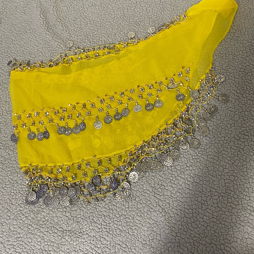 YELLOW JINGLE HIPSCARF BELLYDANCING OS